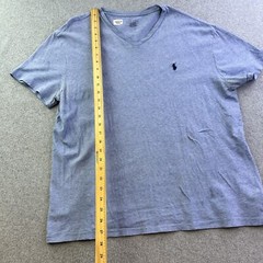 Polo Ralph Lauren Shirt Mens Large Blue Short Sleeve V Neck Classic Casual Adult