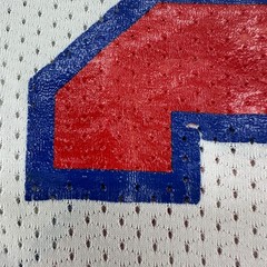 VINTAGE Russell Jersey Mens M White Blue Cropped Mesh Football Practice USA 90s