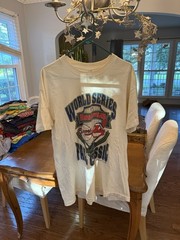 Vintage 1995 World Series Braves Indians Lot-Single Stitch Tee, Ticket, Program