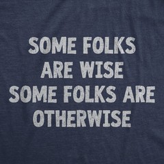 Mens Funny T Shirts Some Folks Are Wise Some Folks Are Otherwise Sarcastic Tee