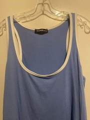 Incerun Men’s Deep Scoop Neck Tank Top Size Small Blue, white trim NWOT