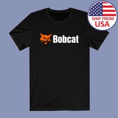 Bobcat Tractor Bob Cat Logo Men’s Black T-Shirt Size S to XL