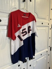 Peak Men’s USA Team 100% Polyester Tee Shirt – 2XL – Red, White, Blue