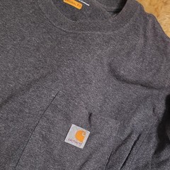 Carhartt Men’s Original Fit Gray Crew Neck Pocket T-Shirt Cotton Knit L Tall