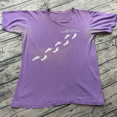70s Vtg Paper Thin Colorado Tourist T-Shirt Tee Distressed Pikes Peak AOP Purple