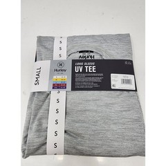 Hurley Mens Long Sleeve UV Tee Athletic Gray Poly Blend Size Small