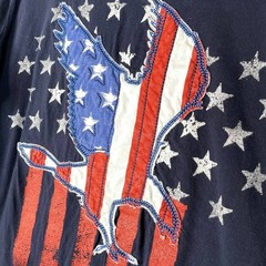 Spirit of America Eagle Flag T-Shirt Embroidered Patriotic July 4 Unisex L