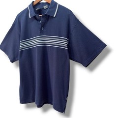 Vintage Y2k No Fear Striped Polo Shirt Men Size L Skater Grunge 90s Pickleball