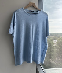 Vince. Blue Linen Knit Crew Neck Short Sleeve T-Shirt Men’s XL/TG Solid