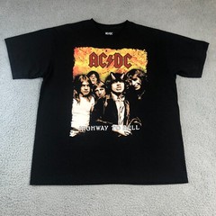 ACDC Shirt Mens Large Black Highway To Hell Graphic Tee Band Music Short Sleeve