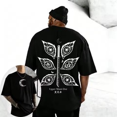 Demon Slayer Kokushibo T-Shirt Upper Moon One Anime Pure Cotton Harajuku Tee