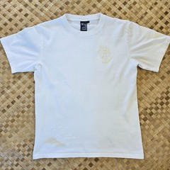 Namitatsu Japan Shirt Mens Large White on White Puff Print Graphic Tee Fuji Rare