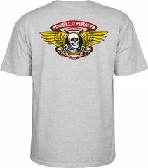 Powell Peralta WINGED RIPPER Skateboard T Shirt ASH GREY