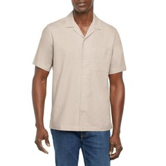 Gap Linen Blend Camp Collar Short Sleeve Shirt Men’s XXL Relaxed Fit