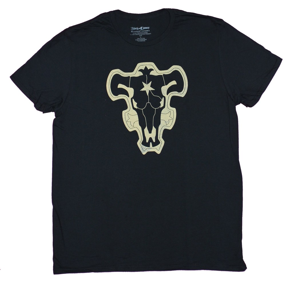 Black Clover Adult New T-Shirt – Black Bull Symbol Shirt Logo