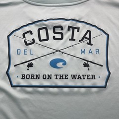 Costa Del Mar Men’s 2XL “Born On The Water” Graphic Fishing T-Shirt Aqua Blue