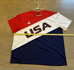 Peak Men’s USA Team 100% Polyester Tee Shirt – 2XL – Red, White, Blue