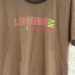 Las Vegas Nevada Mens Shirt Size Large Brown Short Sleeve Est 1905