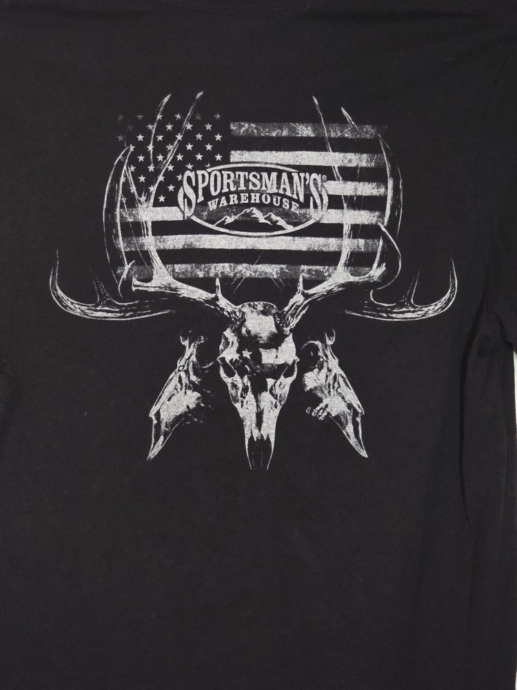 Sportsman’s Warehouse Skull American Flag Graphic Men’s Size Large