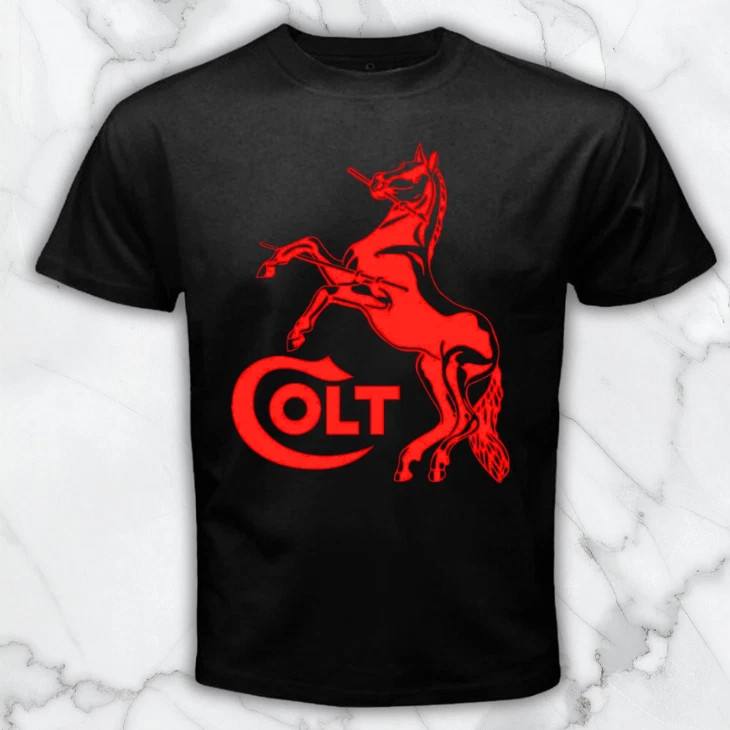 Colt Horse Guns Firearms Men’s Black Graphic T Shirt Freeships