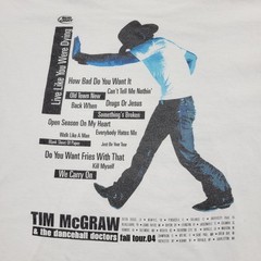 Tim McGraw Shirt Mens Large Live Like You Were Dying White Graphic Short Sleeve