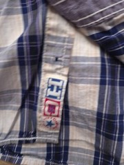 Henry Choice Blue Jeans Men’s XL Shirt Daytona Speedway Gasoline Racing Patches