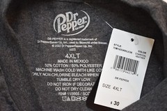 Dr. Pepper Mens Big & Tall Dr. Pepper Bottle Cap Shirt NWT 2XLT, 3XLT, 4XLT,4XLB