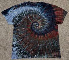 Handmade Ice Tie Dye T-Shirt XL Mens Womens Soft Cotton Red Grey Green Spiral