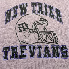 VTG New Trier Trevians Gray Football T Shirt Short Sleeve 2XL