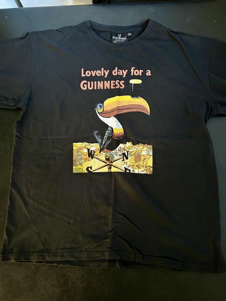 Guinness Tuscan Men’s LG T-Shirt From Dublin Shoppe “Lovely Day For A Guinness”