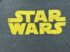 Star Wars Shirt Mens Large Charcoal Gray Yellow Logo Graphic Tee Old Navy Movie