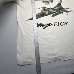 Vintage Fighter Jet Tshirt Mirage F1CR Size Large Single Stitch White Used