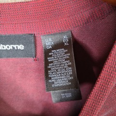 Claiborne Shirt Mens XL Burgundy Striped Crew Neck Modal Blend Short Sleeve