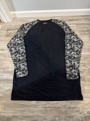 Ariat FR Shirt Mens 2XL Tall Black Camo Military Workwear Long Sleeve Cat 2 2112