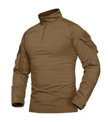 Mens Shirts Atheletic Training Outdoor 1/4 Zipper Long Sleeve Shirt with Pockets