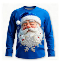 Christmas Men’s Santa Claus Funny thin T Shirt Long Sleeve T shirt 3D Prints