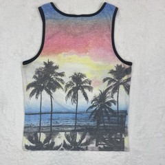Hang Ten Tank Top Men’s Size Medium Palm Sunset Casual Vacation Tee