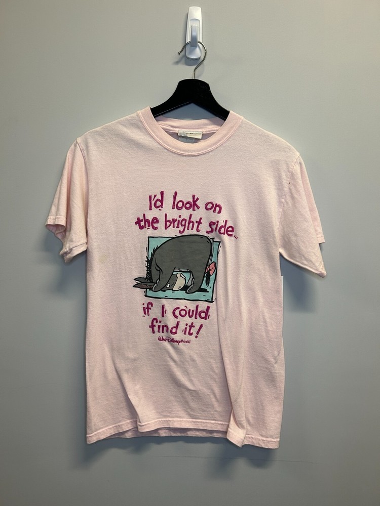 Vintage Eeyore Look on the Bright Side Disney Winnie the Pooh Graphic T Shirt