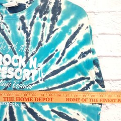 Vtg Rock n Resort Signed Gregg Rolie Music Festival Tie Dye T Shirt Fits Small