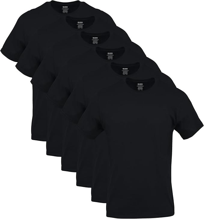 6 Pcs 100% Cotton Men’s Crew T-Shirts Short Sleeve Athletic Style G1100(Size M)