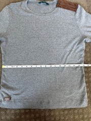 Lauren Ralph Lauren XL Gray Long Sleeve Shirt with Brown Shoulder and Elbow Pads
