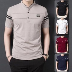 Camiseta De Manga Corta Con Cuello De Pico Para Hombre Moda Ajustada Casual Lujo