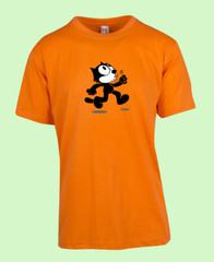 UNISEX MEN WOMENS TEE TSHIRT FELIX THE CAT FACE HAPPY WALKING CARTOON FUN GIFT