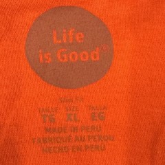 2016 Life is Good Bright Orange Go Places Tank Top Slim Fit Mens Size 2XL