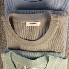 Coofandy Large Waffle Knit Lot of 3 t-shirts Green, Blue, Grey Viscose/Poly