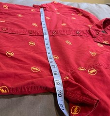DC Comics The Flash Logo Button-Up Shirt Size XS
