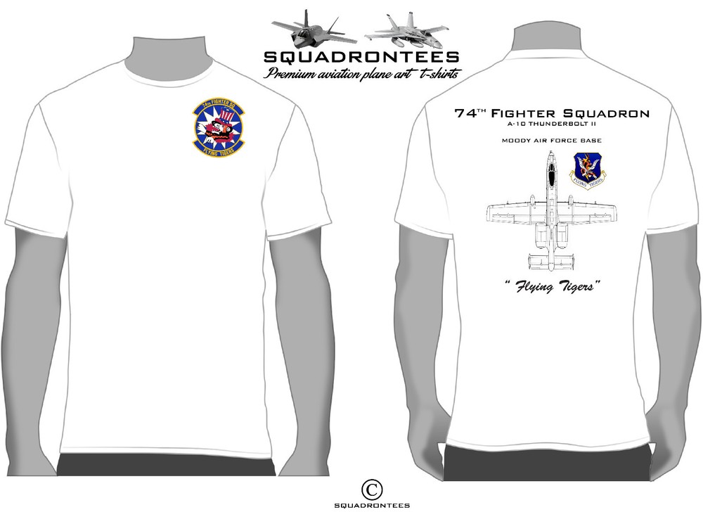 74th FS Flying Tigers A-10 Squadron T – Shirt D2 – USAF Licensed Product
