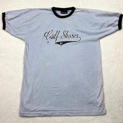 Surf Style Gulf Shores AL Ringer Shirt Blue Mineral Wash Embroidered Mens Large