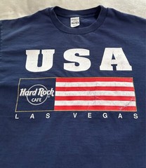 Vintage 80s-90s Hard Rock Cafe “USA” Las Vegas Tee Navy sz L/XL Y2K band music