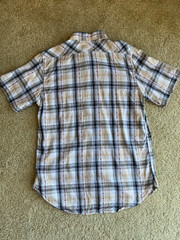 Tellason Made in USA Plaid Western Shirt Men’s Medium 100% Cotton Short Sleeve